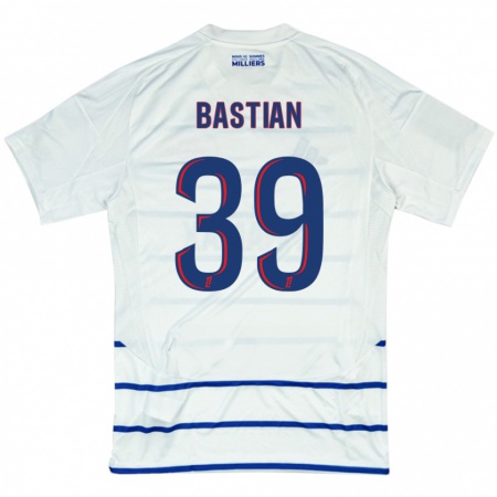 Kandiny Hombre Camiseta Maxime Bastian #39 Blanco Azul 2ª Equipación 2024/25 La Camisa Chile