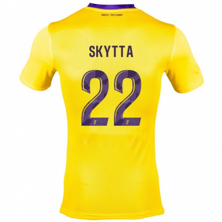 Kandiny Hombre Camiseta Naatan Skyttä #22 Amarillo Morado 2ª Equipación 2024/25 La Camisa Chile