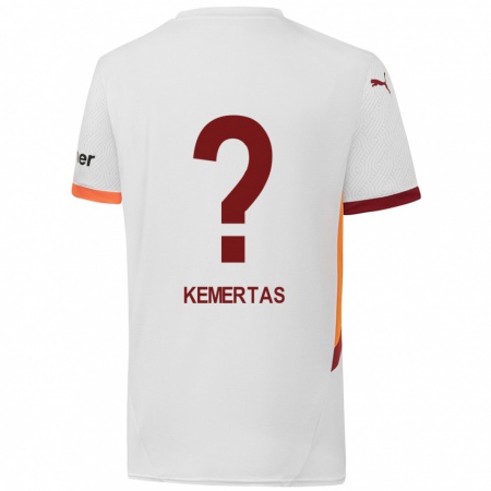 Kandiny Hombre Camiseta Batın Özden Kemertaş #0 Blanco Amarillo Rojo 2ª Equipación 2024/25 La Camisa Chile