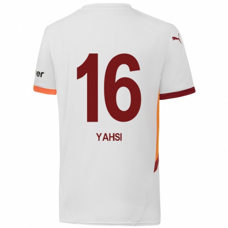 Kandiny Hombre Camiseta İsmail Yahşi #16 Blanco Amarillo Rojo 2ª Equipación 2024/25 La Camisa Chile