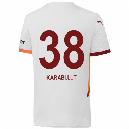 Kandiny Hombre Camiseta Arzu Karabulut #38 Blanco Amarillo Rojo 2ª Equipación 2024/25 La Camisa Chile