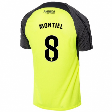 Kandiny Hombre Camiseta Luis Montiel #8 Verde Fluorescente Negro 2ª Equipación 2024/25 La Camisa Chile