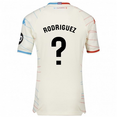 Kandiny Hombre Camiseta Gabriel Rodríguez #0 Blanco Rojo Azul 2ª Equipación 2024/25 La Camisa Chile