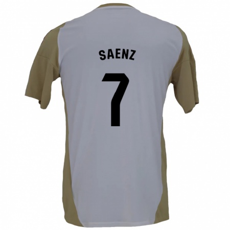 Kandiny Hombre Camiseta Raúl Sáenz #7 Marrón Blanco 2ª Equipación 2024/25 La Camisa Chile