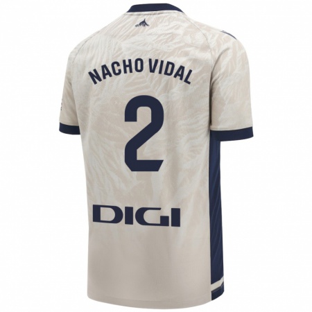 Kandiny Hombre Camiseta Nacho Vidal #2 Gris Claro 2ª Equipación 2024/25 La Camisa Chile