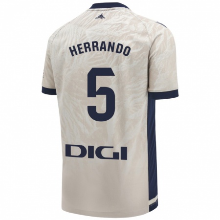 Kandiny Hombre Camiseta Jorge Herrando #5 Gris Claro 2ª Equipación 2024/25 La Camisa Chile