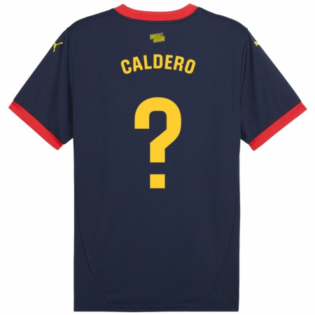 Kandiny Hombre Camiseta Nil Calderó #0 Azul Marino Rojo 2ª Equipación 2024/25 La Camisa Chile