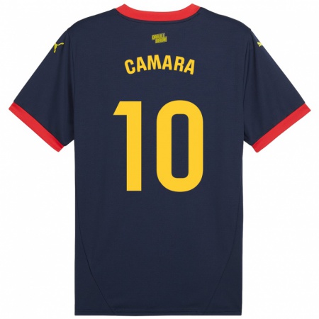 Kandiny Hombre Camiseta Dawda Camara #10 Azul Marino Rojo 2ª Equipación 2024/25 La Camisa Chile