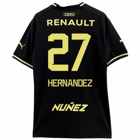 Kandiny Hombre Camiseta Lucas Hernández #27 Negro Amarillo 2ª Equipación 2024/25 La Camisa Chile