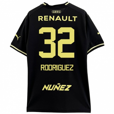 Kandiny Hombre Camiseta Randall Rodríguez #32 Negro Amarillo 2ª Equipación 2024/25 La Camisa Chile