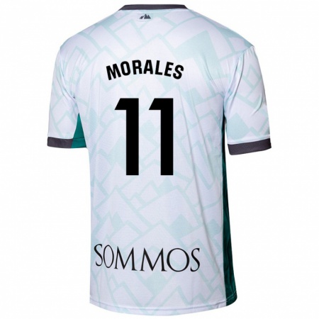 Kandiny Hombre Camiseta Carolina Morales #11 Blanco Verde 2ª Equipación 2024/25 La Camisa Chile