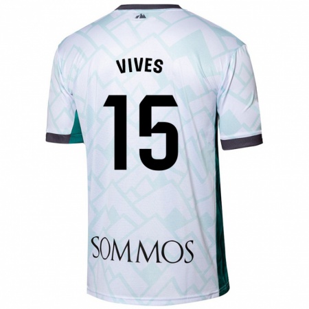 Kandiny Hombre Camiseta Helena Vives #15 Blanco Verde 2ª Equipación 2024/25 La Camisa Chile