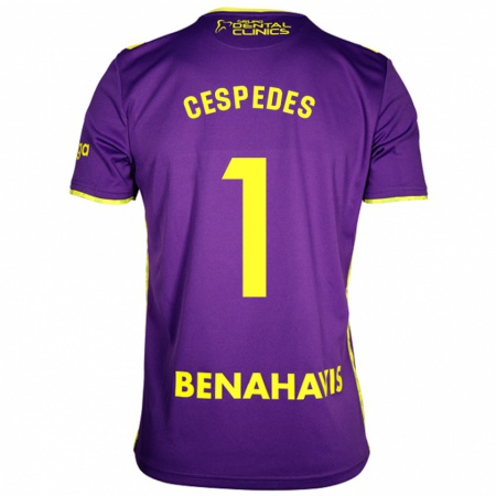 Kandiny Hombre Camiseta Andrés Céspedes #1 Púrpura Amarillo 2ª Equipación 2024/25 La Camisa Chile