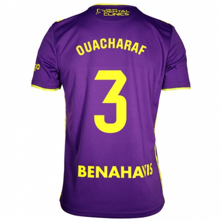 Kandiny Hombre Camiseta Bilal Ouacharaf #3 Púrpura Amarillo 2ª Equipación 2024/25 La Camisa Chile