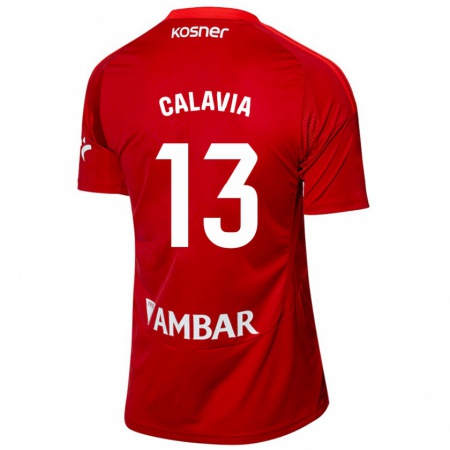 Kandiny Hombre Camiseta Carlos Calavia #13 Blanco Azul 2ª Equipación 2024/25 La Camisa Chile