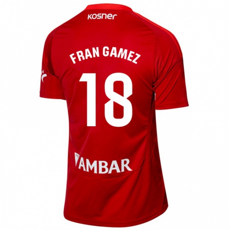 Kandiny Hombre Camiseta Fran Gámez #18 Blanco Azul 2ª Equipación 2024/25 La Camisa Chile