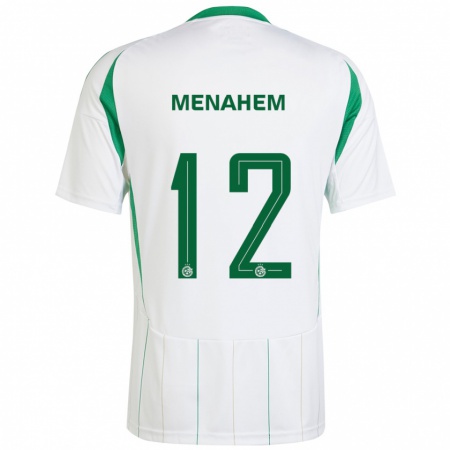 Kandiny Hombre Camiseta Sun Menahem #12 Blanco Verde 2ª Equipación 2024/25 La Camisa Chile