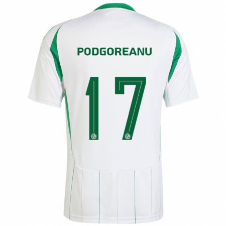 Kandiny Hombre Camiseta Suf Podgoreanu #17 Blanco Verde 2ª Equipación 2024/25 La Camisa Chile