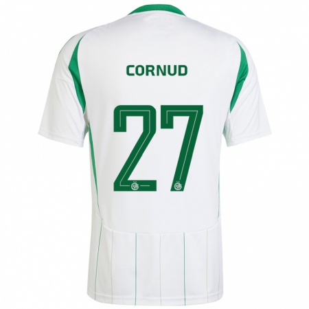 Kandiny Hombre Camiseta Pierre Cornud #27 Blanco Verde 2ª Equipación 2024/25 La Camisa Chile