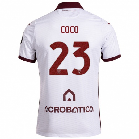 Kandiny Hombre Camiseta Saúl Coco #23 Blanco Granate 2ª Equipación 2024/25 La Camisa Chile