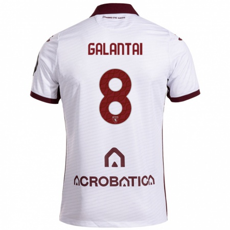 Kandiny Hombre Camiseta Tamás Galántai #8 Blanco Granate 2ª Equipación 2024/25 La Camisa Chile