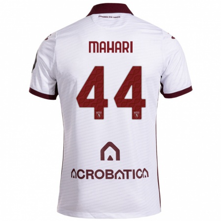 Kandiny Hombre Camiseta Efdon Mahari #44 Blanco Granate 2ª Equipación 2024/25 La Camisa Chile