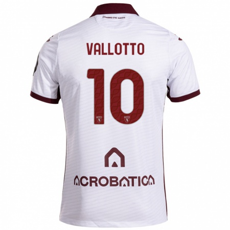 Kandiny Hombre Camiseta Greta Vallotto #10 Blanco Granate 2ª Equipación 2024/25 La Camisa Chile