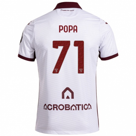 Kandiny Hombre Camiseta Mihai Popa #71 Blanco Granate 2ª Equipación 2024/25 La Camisa Chile