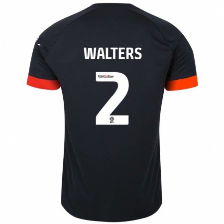 Kandiny Hombre Camiseta Reuell Walters #2 Negro Naranja 2ª Equipación 2024/25 La Camisa Chile