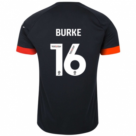 Kandiny Hombre Camiseta Reece Burke #16 Negro Naranja 2ª Equipación 2024/25 La Camisa Chile