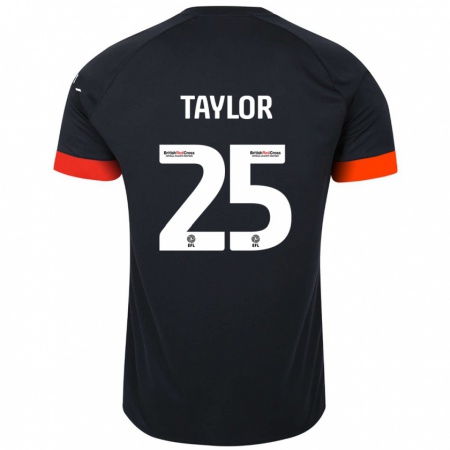 Kandiny Hombre Camiseta Joe Taylor #25 Negro Naranja 2ª Equipación 2024/25 La Camisa Chile