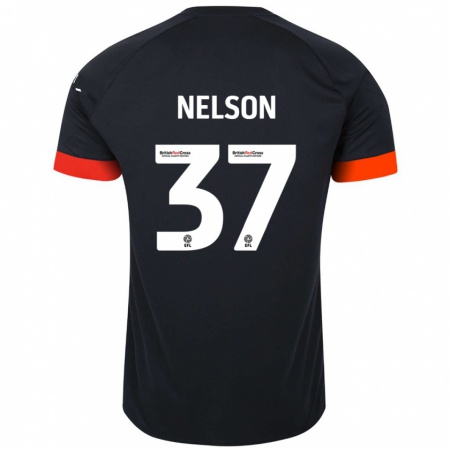 Kandiny Hombre Camiseta Zack Nelson #37 Negro Naranja 2ª Equipación 2024/25 La Camisa Chile