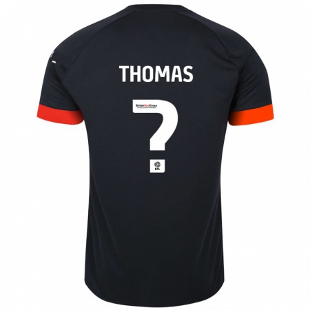 Kandiny Hombre Camiseta Lucas Thomas #0 Negro Naranja 2ª Equipación 2024/25 La Camisa Chile