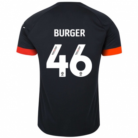 Kandiny Hombre Camiseta Jake Burger #46 Negro Naranja 2ª Equipación 2024/25 La Camisa Chile