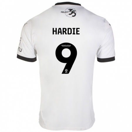 Kandiny Hombre Camiseta Ryan Hardie #9 Blanco Negro 2ª Equipación 2024/25 La Camisa Chile