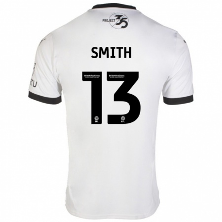 Kandiny Hombre Camiseta Grace Smith #13 Blanco Negro 2ª Equipación 2024/25 La Camisa Chile