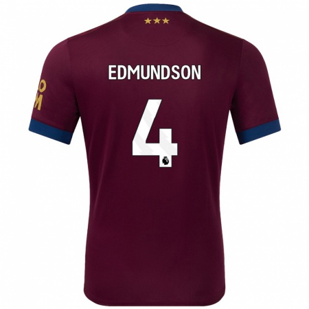 Kandiny Hombre Camiseta George Edmundson #4 Marrón 2ª Equipación 2024/25 La Camisa Chile