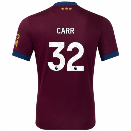 Kandiny Hombre Camiseta Ryan Carr #32 Marrón 2ª Equipación 2024/25 La Camisa Chile