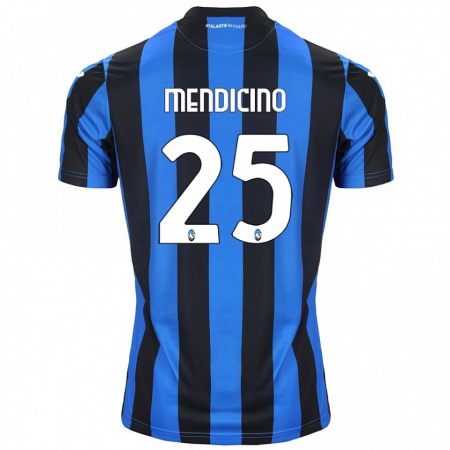 Kandiny Mujer Camiseta Leonardo Mendicino #25 Azul Negro 1ª Equipación 2024/25 La Camisa Chile