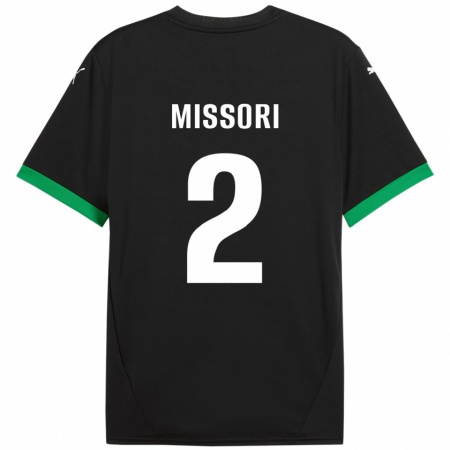 Kandiny Mujer Camiseta Filippo Missori #2 Negro Verde Oscuro 1ª Equipación 2024/25 La Camisa Chile