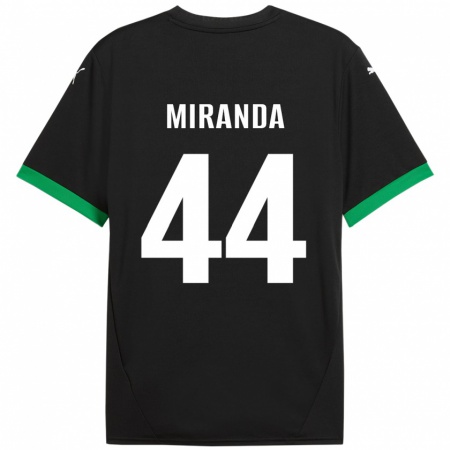 Kandiny Mujer Camiseta Kevin Miranda #44 Negro Verde Oscuro 1ª Equipación 2024/25 La Camisa Chile