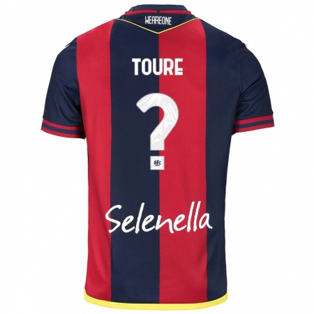 Kandiny Mujer Camiseta Mohamed Toure #0 Rojo Azul Real 1ª Equipación 2024/25 La Camisa Chile