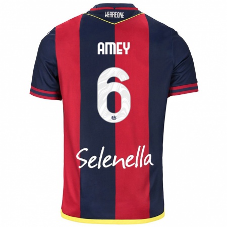 Kandiny Mujer Camiseta Wisdom Amey #6 Rojo Azul Real 1ª Equipación 2024/25 La Camisa Chile