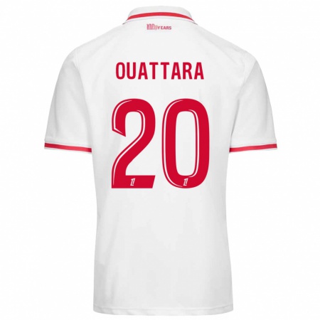 Kandiny Mujer Camiseta Kassoum Ouattara #20 Blanco Rojo 1ª Equipación 2024/25 La Camisa Chile