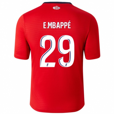 Kandiny Mujer Camiseta Ethan Mbappé #29 Rojo Blanco 1ª Equipación 2024/25 La Camisa Chile