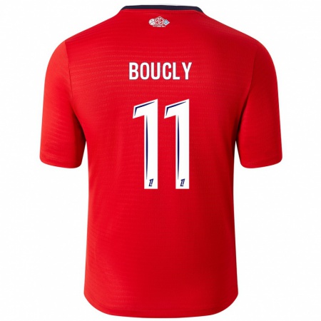 Kandiny Mujer Camiseta Maïté Boucly #11 Rojo Blanco 1ª Equipación 2024/25 La Camisa Chile