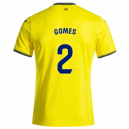 Kandiny Mujer Camiseta Vique Gomes #2 Amarillo Negro 1ª Equipación 2024/25 La Camisa Chile