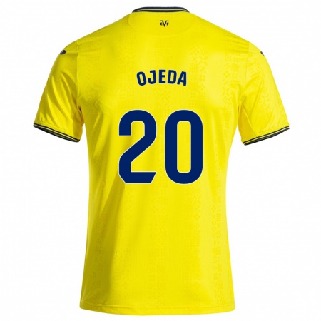 Kandiny Mujer Camiseta Thiago Ojeda #20 Amarillo Negro 1ª Equipación 2024/25 La Camisa Chile