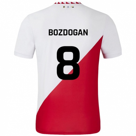 Kandiny Mujer Camiseta Can Bozdogan #8 Blanco Rojo 1ª Equipación 2024/25 La Camisa Chile