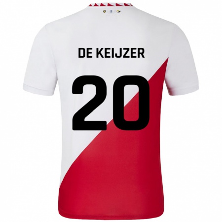 Kandiny Mujer Camiseta Lotje De Keijzer #20 Blanco Rojo 1ª Equipación 2024/25 La Camisa Chile